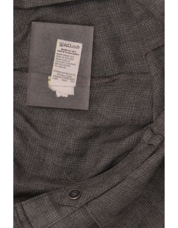 Marks & Spencer Womens Casual Trousers UK 16 Large W36 L28 Grey Check