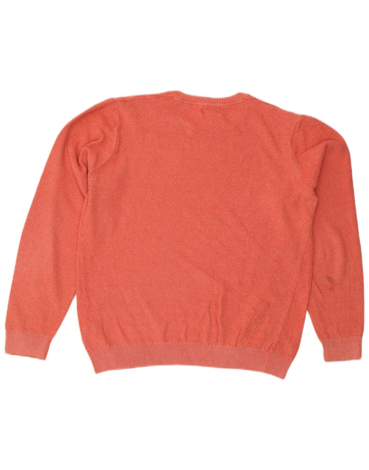 Marks & Spencer Mens Crew Neck Jumper Sweater Medium Orange Cotton