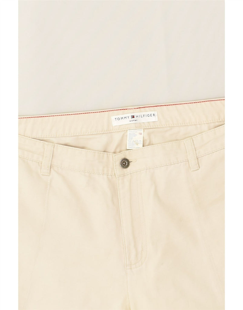 TOMMY HILFIGER Womens Straight Capri Trousers US 18 2XL W40 L25  Beige | Vintage Tommy Hilfiger | Thrift | Second-Hand Tommy Hilfiger | Used Clothing | Messina Hembry 