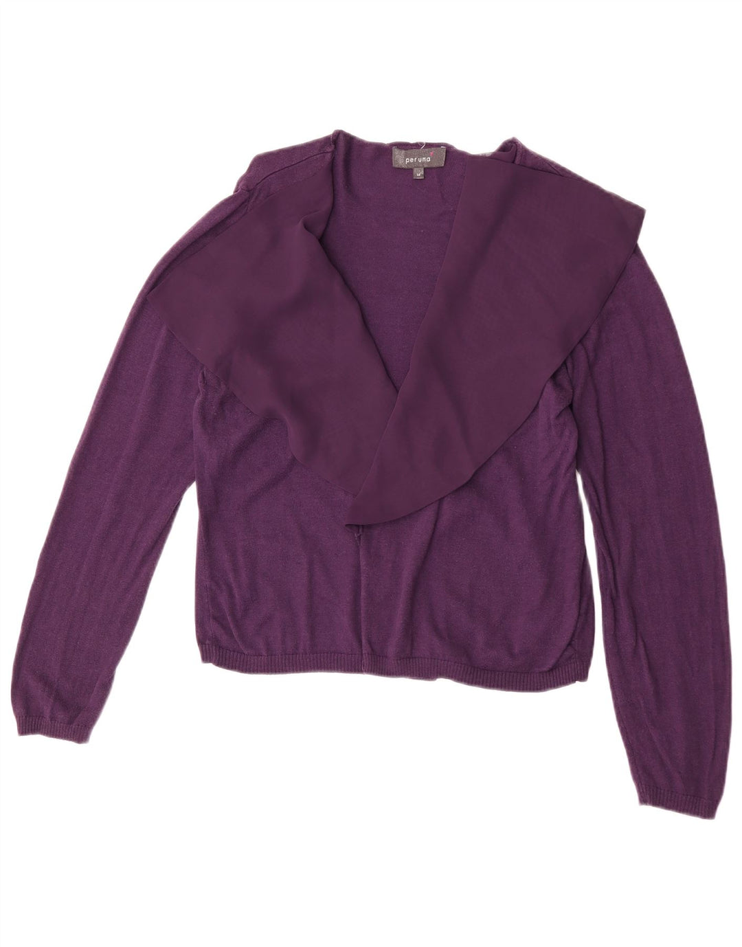 Marks & Spencer Womens Open Cardigan Sweater UK 14 Medium Purple Cotton