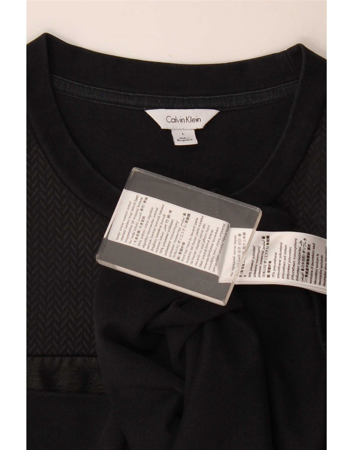 Calvin Klein Mens Sweatshirt Jumper Large Black Cotton