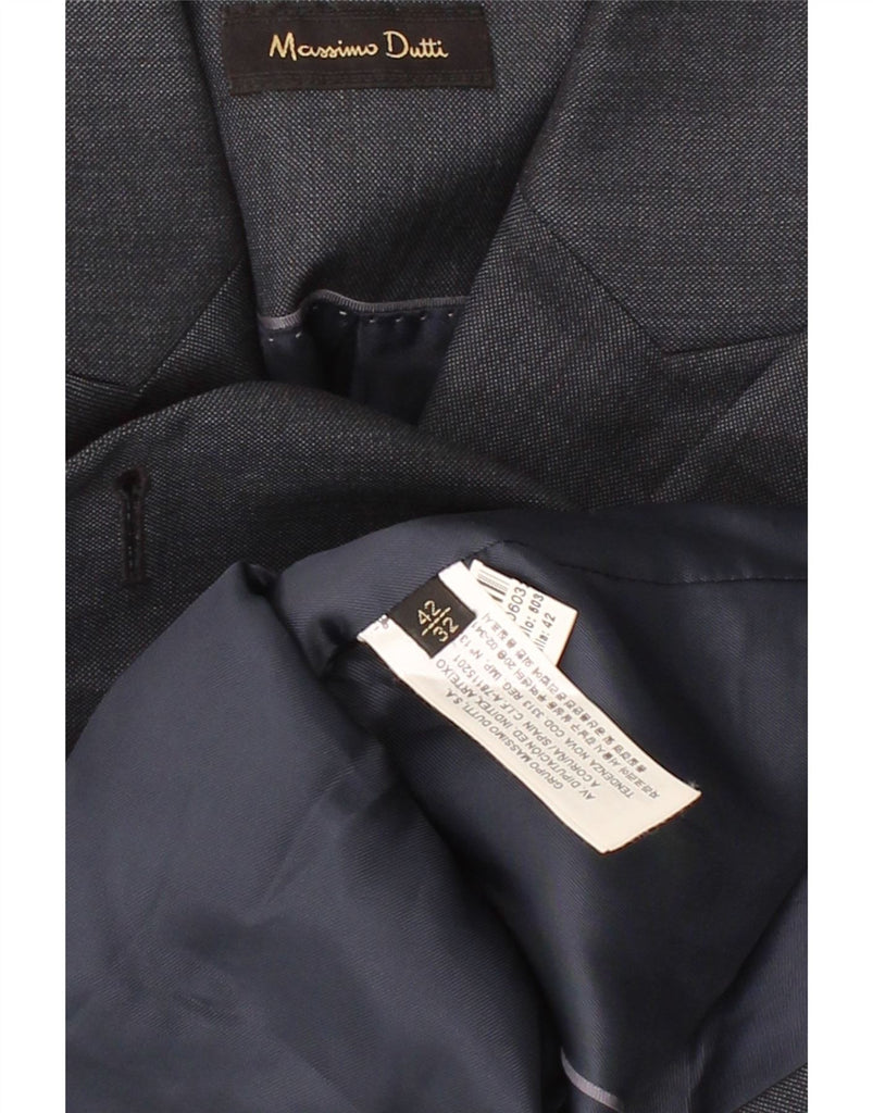 MASSIMO DUTTI Womens Double Breasted Coat EU 42 Large Navy Blue Wool Vintage Massimo Dutti and Second-Hand Massimo Dutti from Messina Hembry 