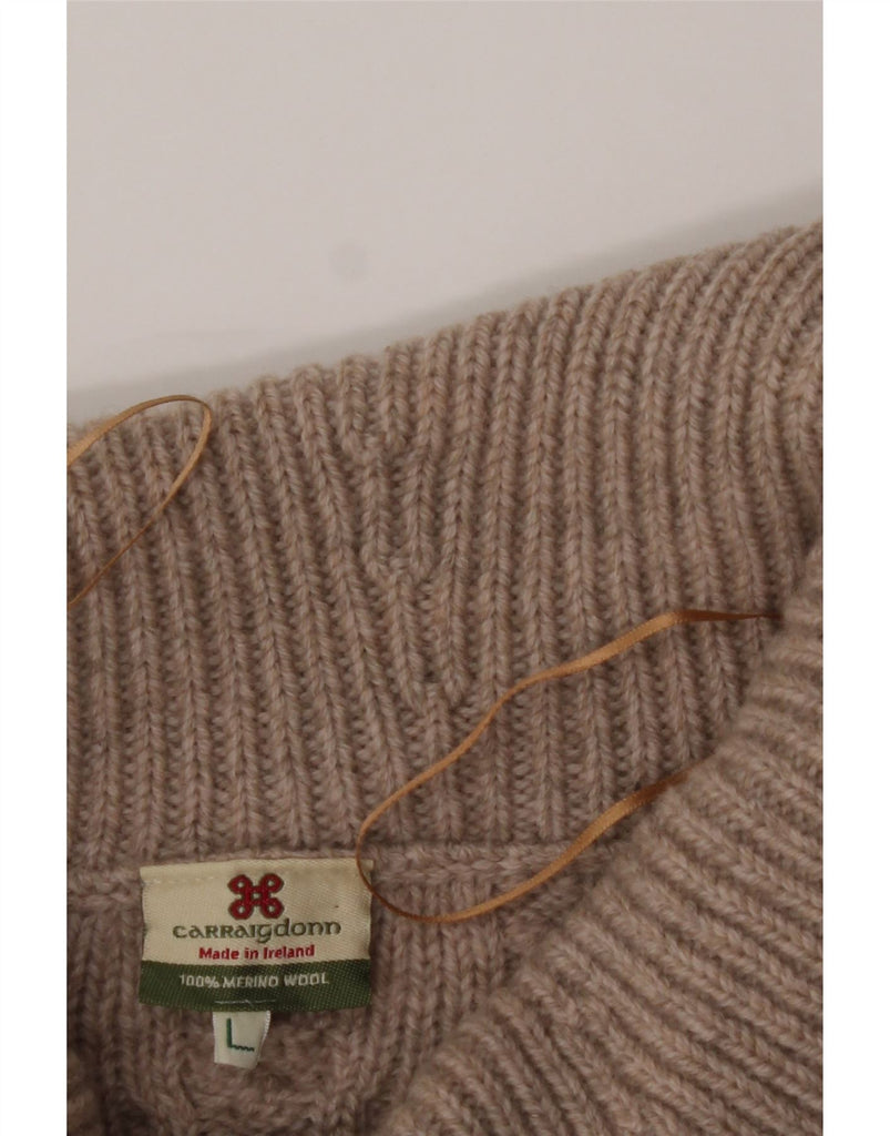 CARRAIG DONN Womens Roll Neck Jumper Sweater UK 16 Large Beige Merino Wool Vintage Carraig Donn and Second-Hand Carraig Donn from Messina Hembry 