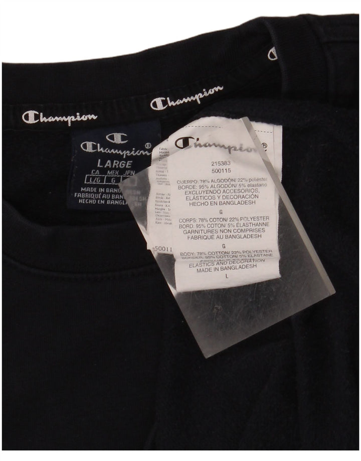 CHAMPION Mens Sweatshirt Jumper Large Navy Blue Cotton