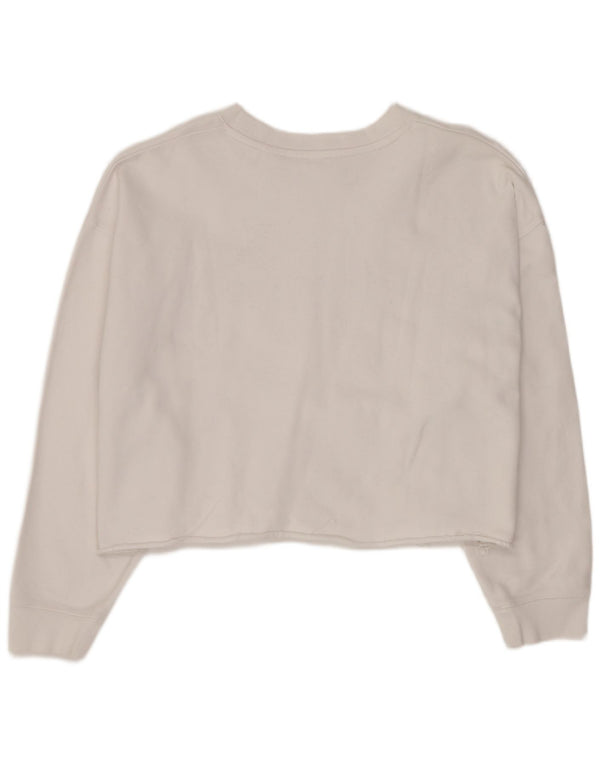 Levi's Womens Oversized Crop Sweatshirt Jumper UK 14 Large White Striped