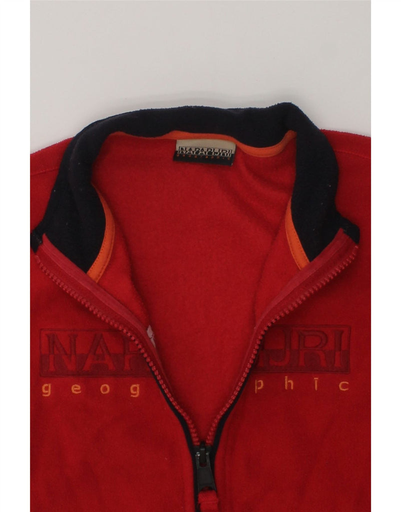 NAPAPIJRI Boys Graphic Fleece Jacket 7-8 Years Red Polyester | Vintage Napapijri | Thrift | Second-Hand Napapijri | Used Clothing | Messina Hembry 