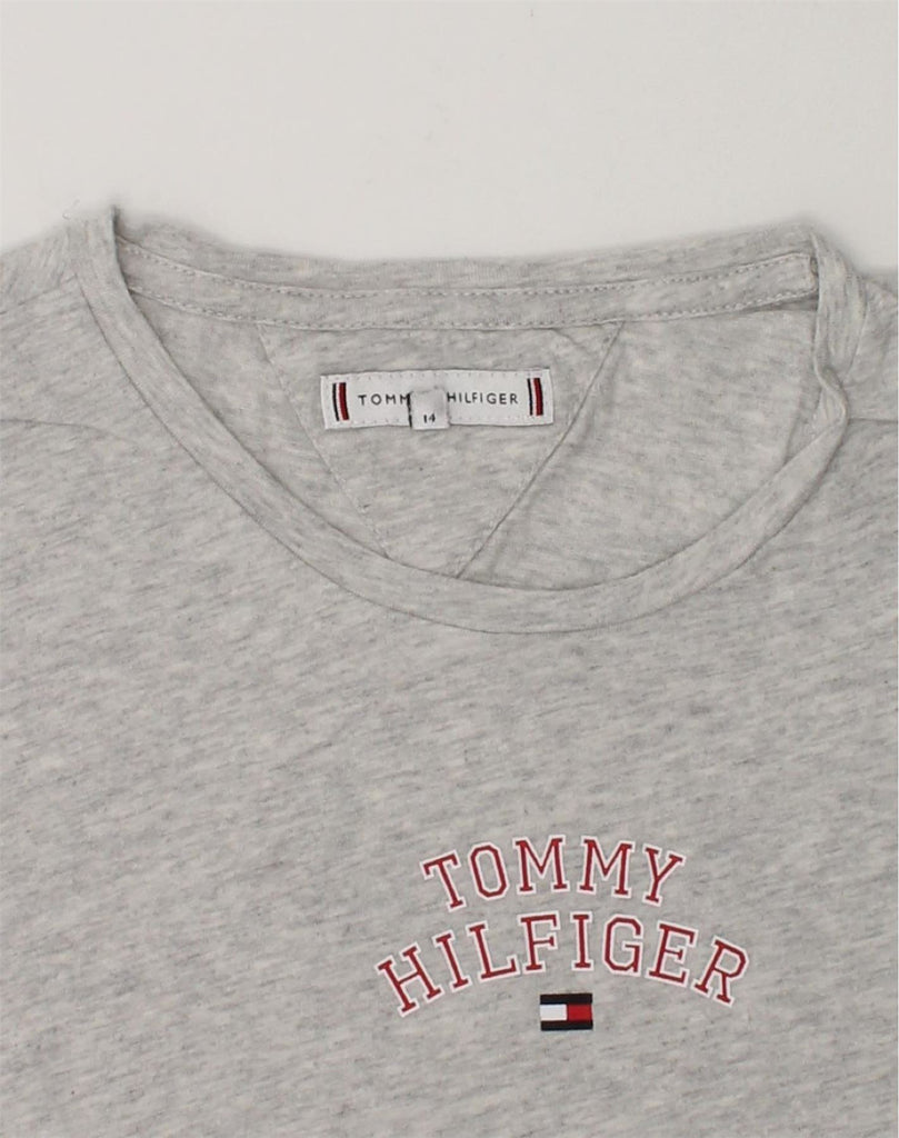 TOMMY HILFIGER Boys T-Shirt Top 13-14 Years Grey Cotton | Vintage Tommy Hilfiger | Thrift | Second-Hand Tommy Hilfiger | Used Clothing | Messina Hembry 