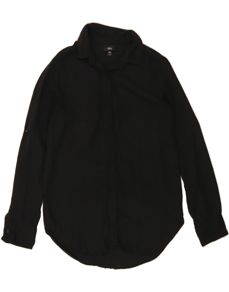 MOSSIMO Womens Longline Oversized Shirt UK 6 XS Black Polyester Vintage Mossimo and Second-Hand Mossimo from Messina Hembry 