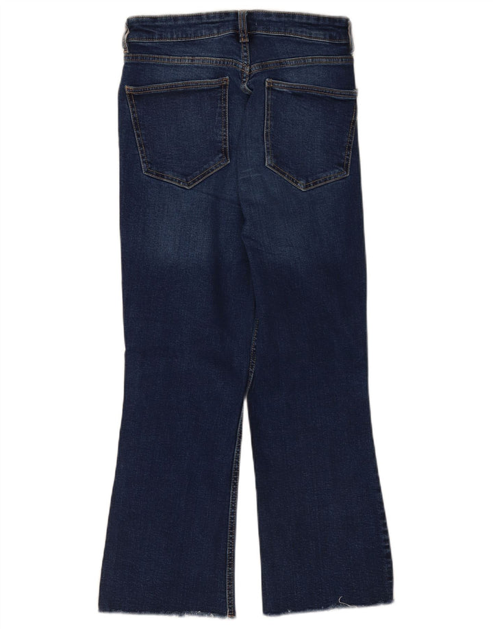 Zara Womens Crop Flared Jeans EU 40 Medium W30 L25 Navy Blue