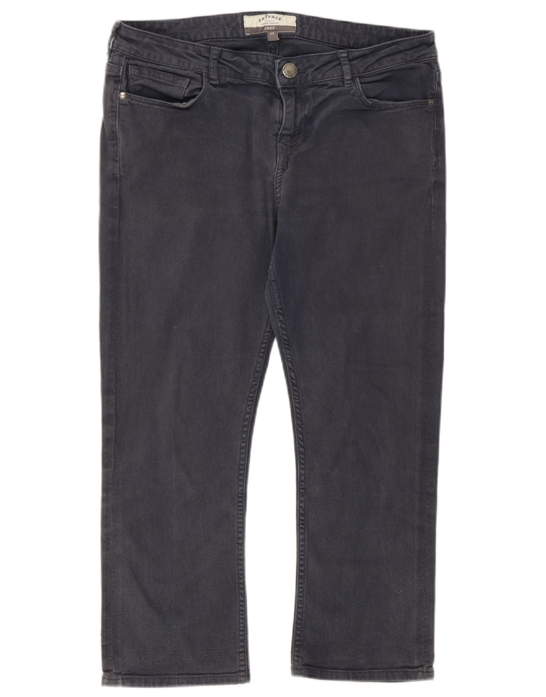Fat Face Womens Cropped Jeans UK 12 Medium W32 L22 Grey Cotton