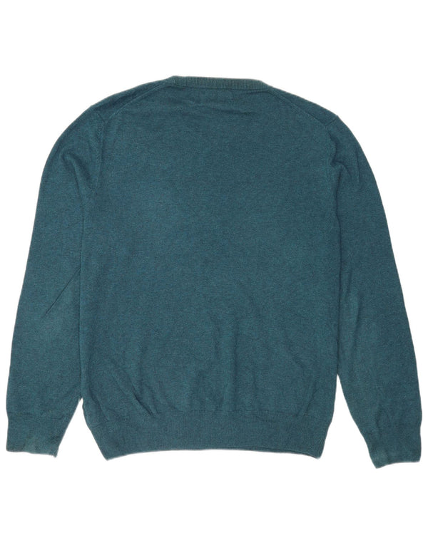 Marks & Spencer Mens Crew Neck Jumper Sweater Large Blue Cotton