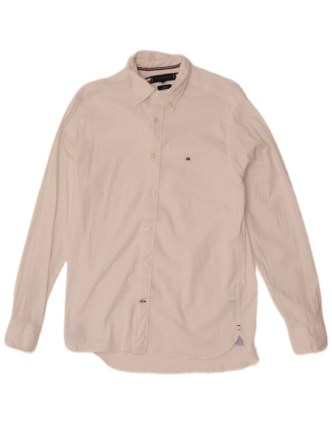 Tommy Hilfiger Mens Regular Fit Shirt Small White Cotton