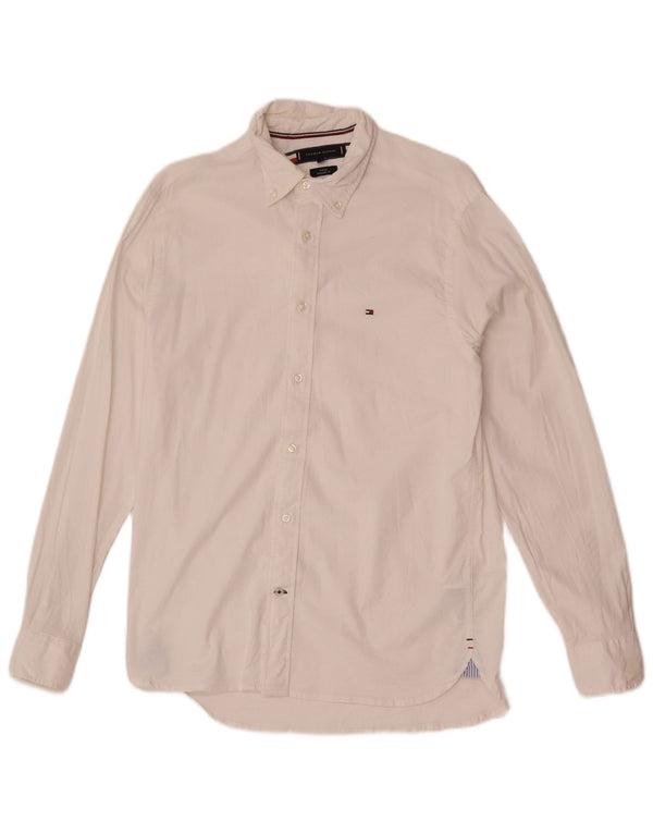 Tommy Hilfiger Mens Regular Fit Shirt Small White Cotton
