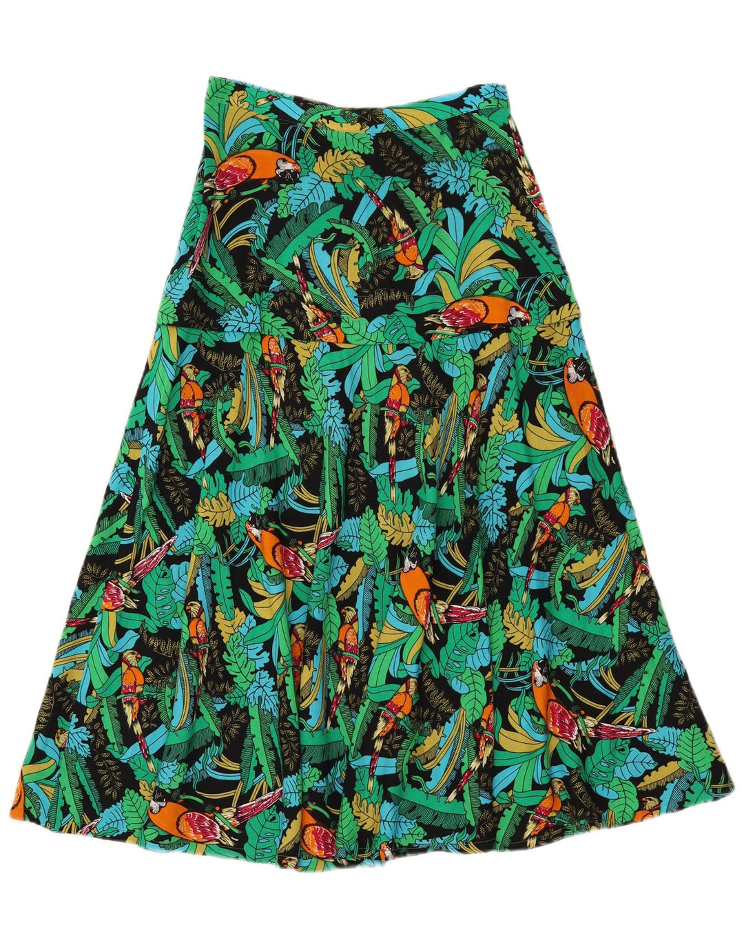 Vintage Womens 2 Piece Skirt Set Medium W26  Green Floral Hawaiian