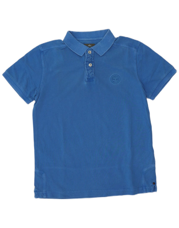 Timberland Mens Slim Fit Polo Shirt Medium Blue Cotton