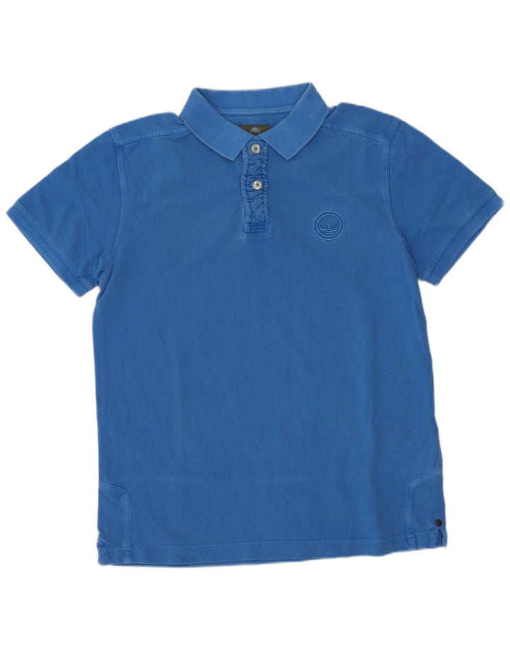 Timberland Mens Slim Fit Polo Shirt Medium Blue Cotton