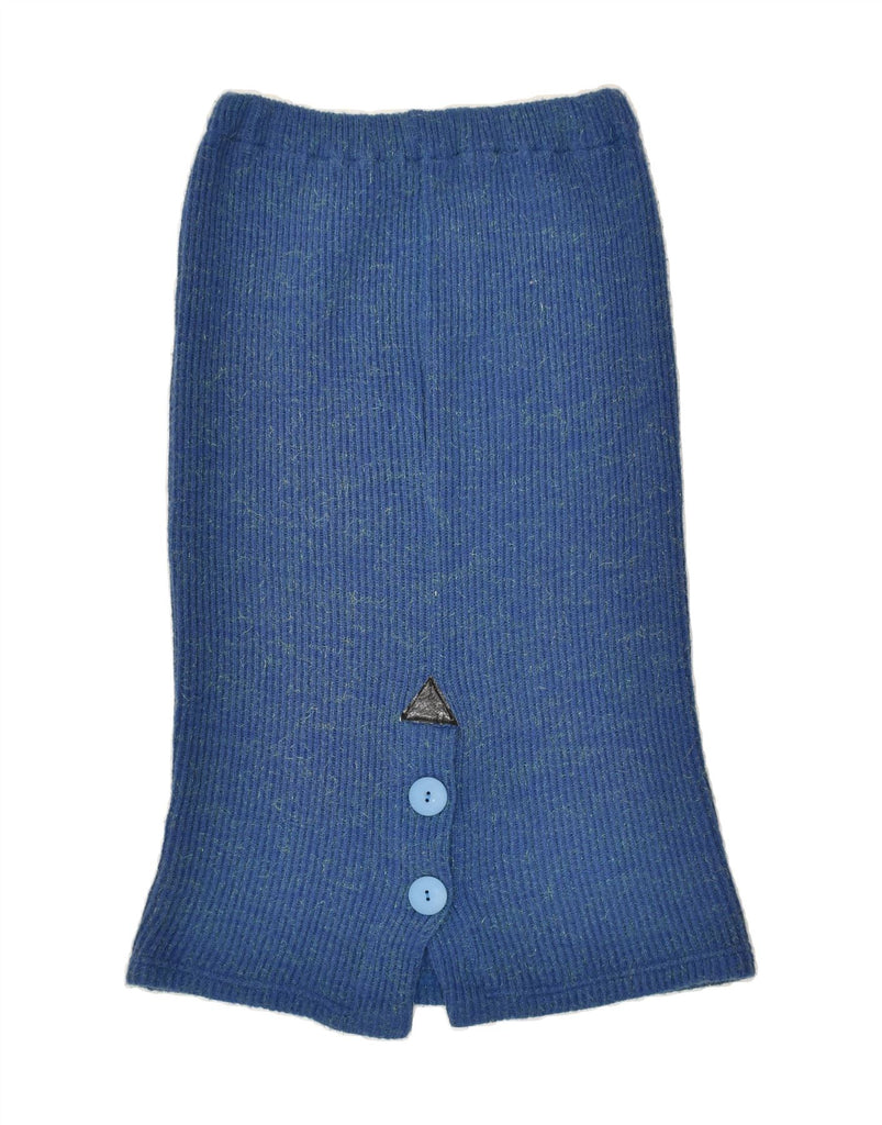 VINTAGE Womens Knit Midi Skirt W32 Large Blue Acrylic | Vintage Vintage | Thrift | Second-Hand Vintage | Used Clothing | Messina Hembry 