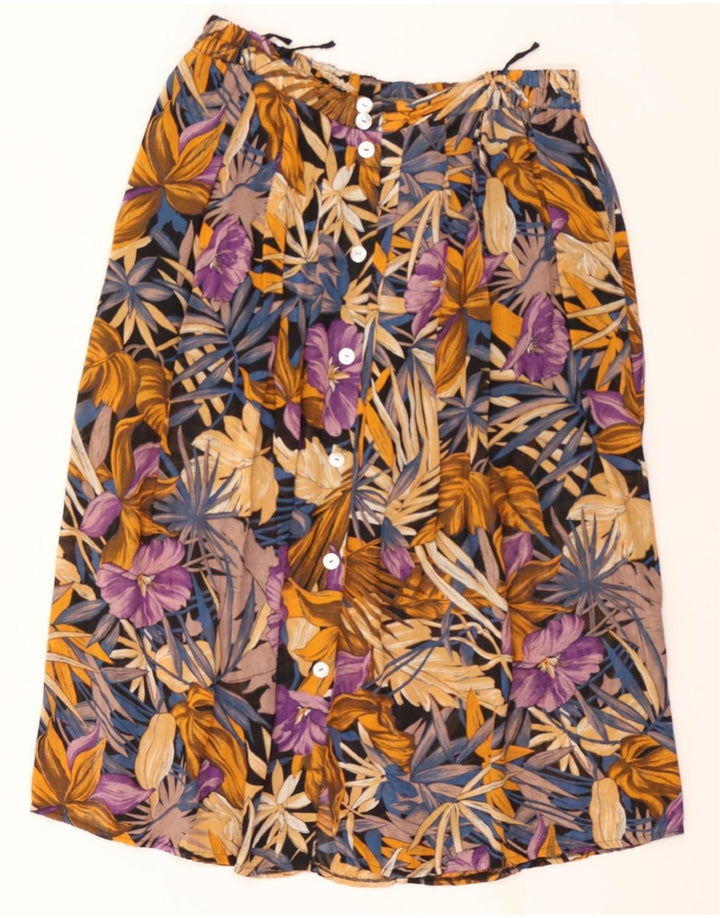 VINTAGE Womens Straight Skirt IT 44 Medium W34 Multicoloured Floral Vintage Vintage and Second-Hand Vintage from Messina Hembry 