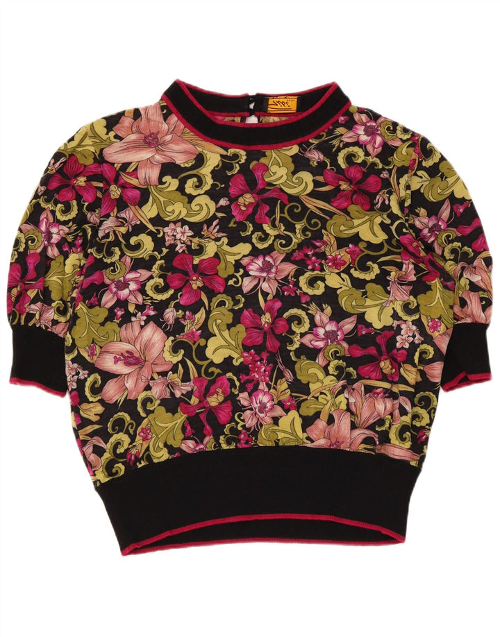 Gibi Womens 3/4 Sleeve Blouse Top UK 14 Large Multicoloured Floral