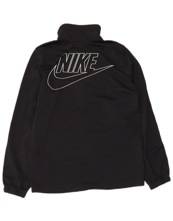 Nike Boys Graphic Tracksuit Top Jacket 13-14 Years XL Black Polyester