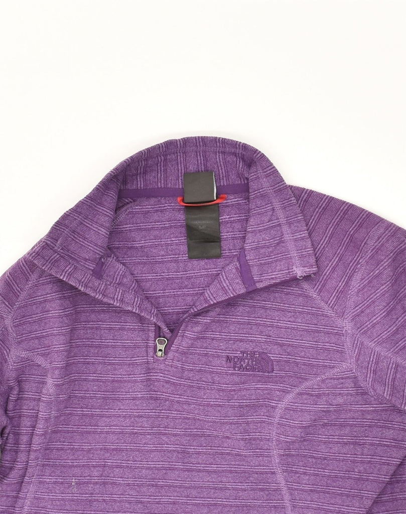 THE NORTH FACE Womens Zip Neck Fleece Jumper UK 10 Small Purple Striped | Vintage The North Face | Thrift | Second-Hand The North Face | Used Clothing | Messina Hembry 