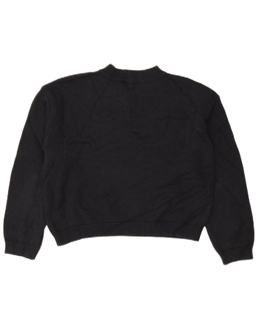 Marks & Spencer Womens Crop V-Neck Jumper Sweater UK 14 Medium Black