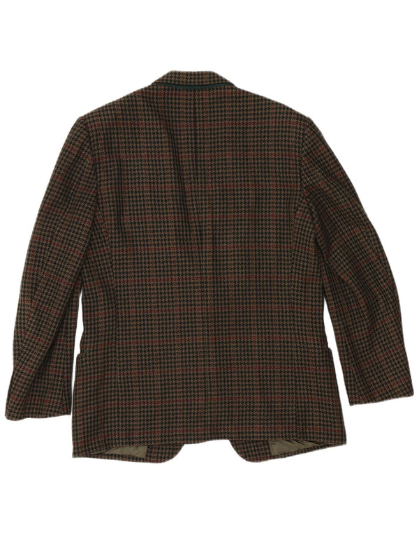 Valentino Mens 2 Button Blazer Jacket UK 38 Medium Brown Houndstooth
