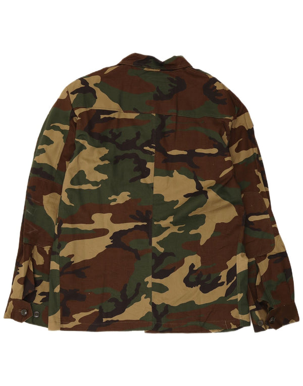 Vintage Mens Military Jacket EU 54 2XL Green Camouflage Army