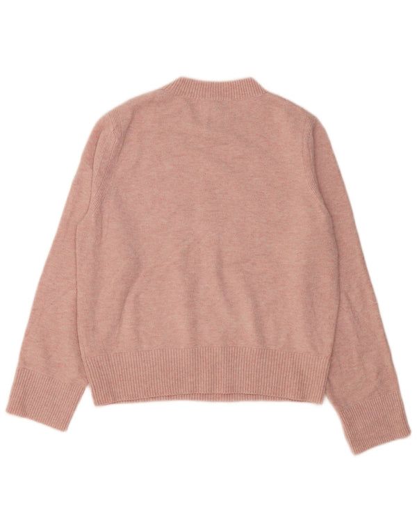Marks & Spencer Womens Graphic Crew Neck Jumper Sweater UK 14 Medium Pink
