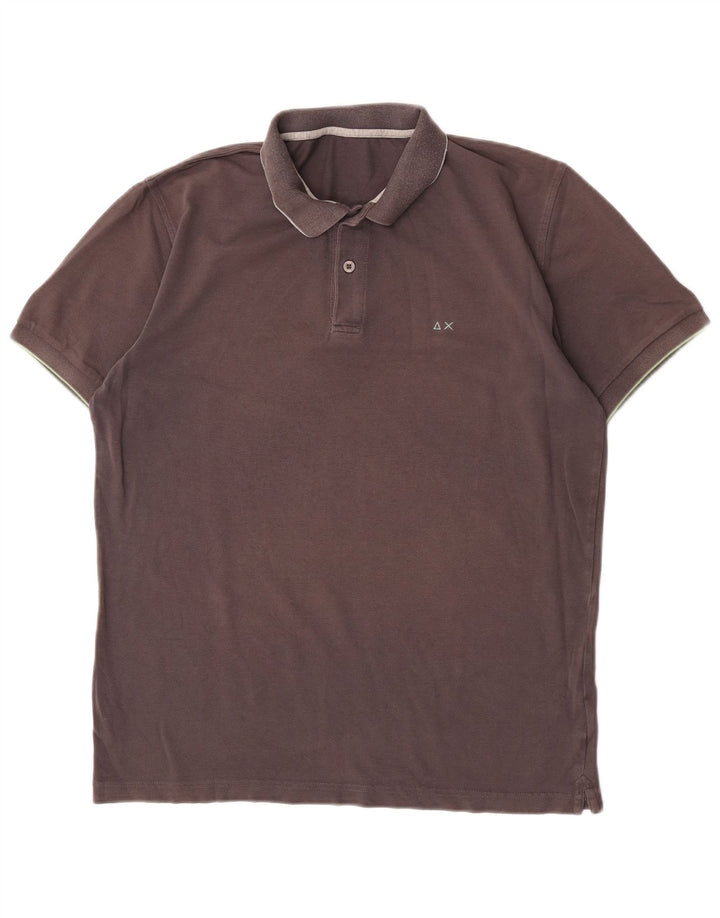 Sun68 Mens Polo Shirt Large Grey Cotton