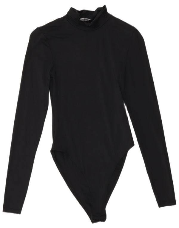 Zara Womens Long Sleeve Bodysuit UK 8 Small Black Polyamide