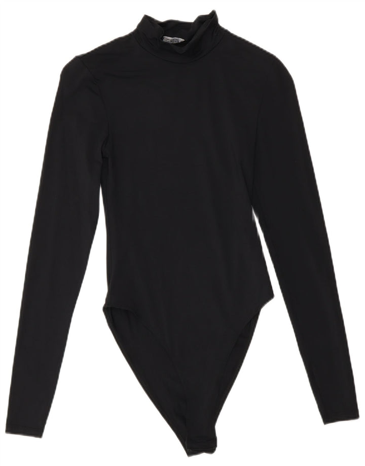 Zara Womens Long Sleeve Bodysuit UK 8 Small Black Polyamide