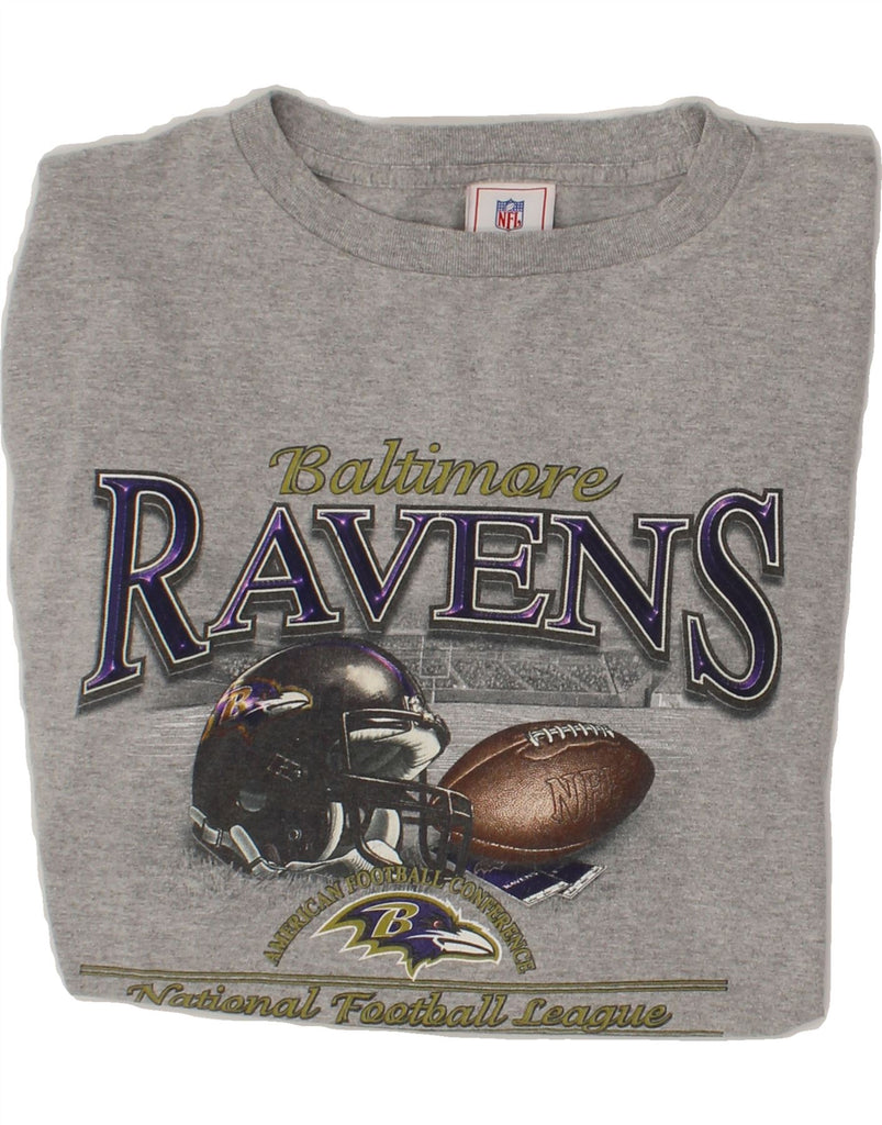 NFL Mens Ravens Top Long Sleeve Large Grey Cotton Vintage NFL and Second-Hand NFL from Messina Hembry 