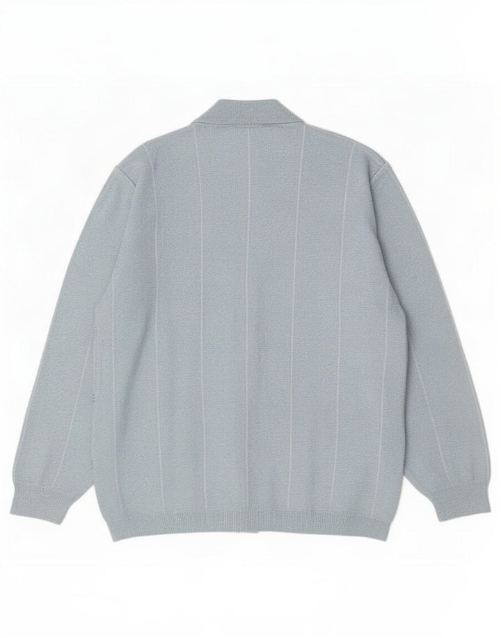 Rodes Mens Cardigan Sweater Large Blue Check Acrylic