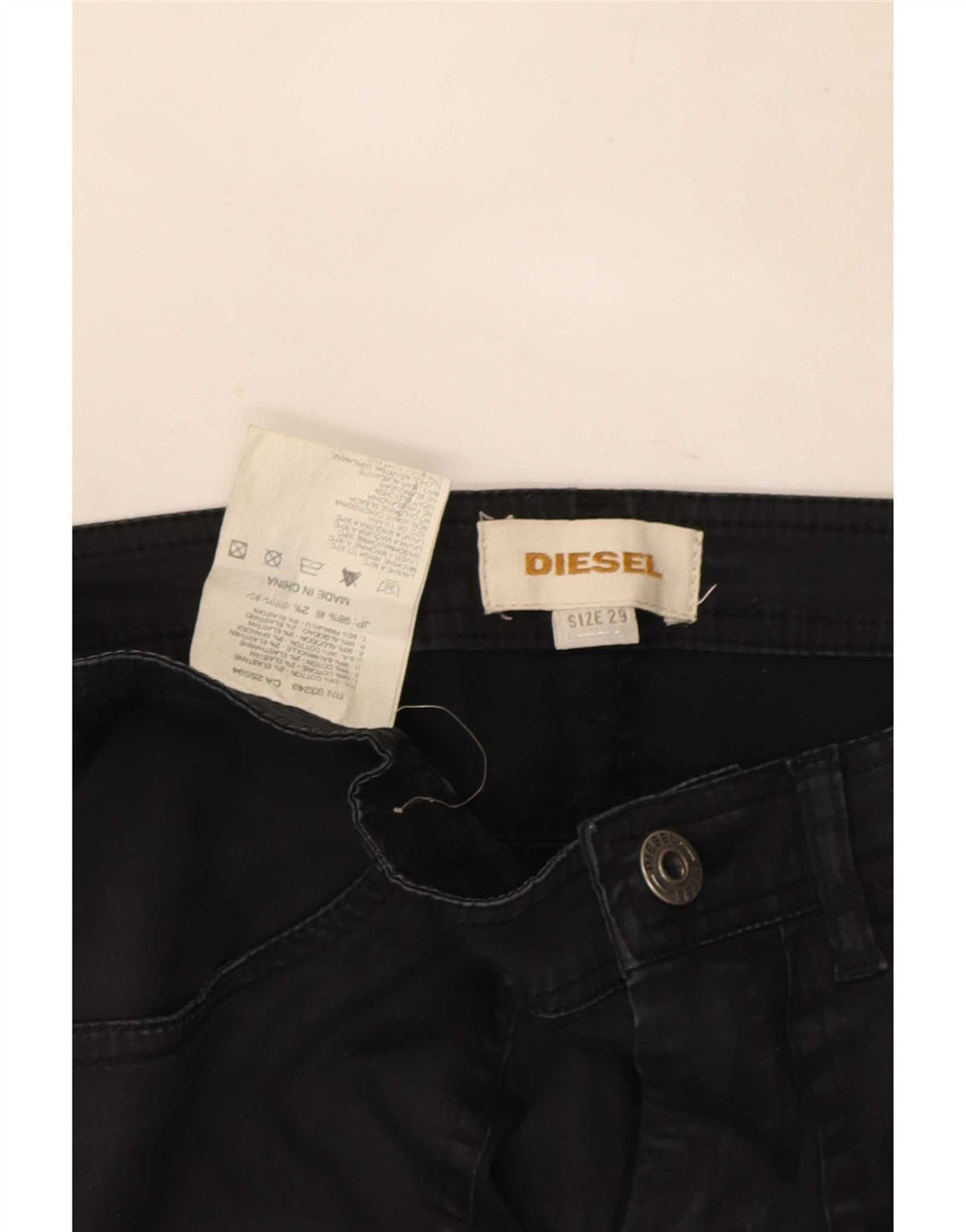 Diesel Womens Slim Jeans W29 L30 Black Cotton
