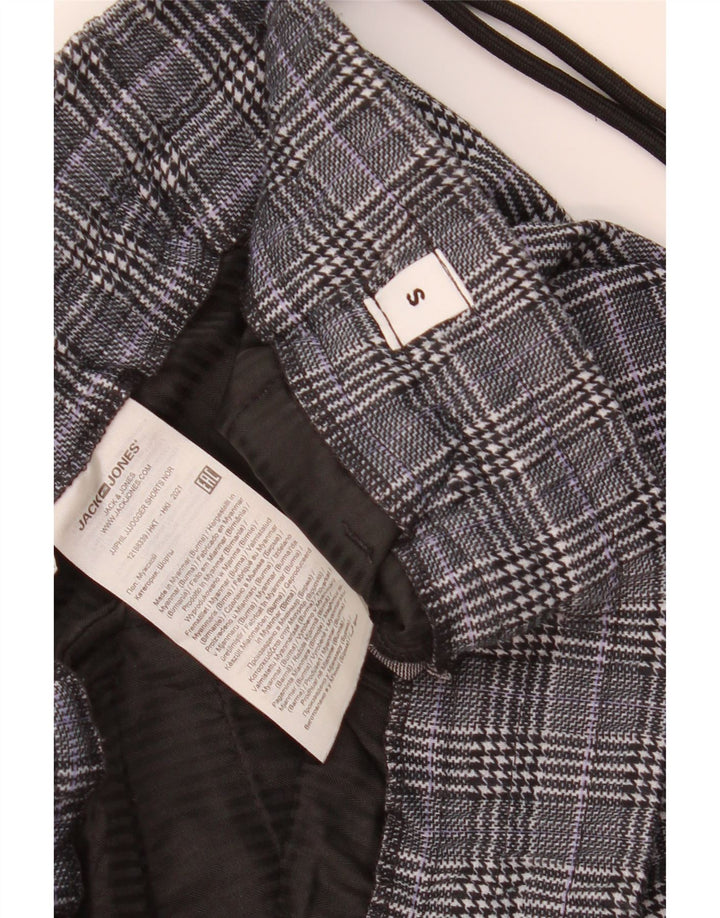 Jack & Jones Mens Chino Shorts Small W29  Grey Check Polyester