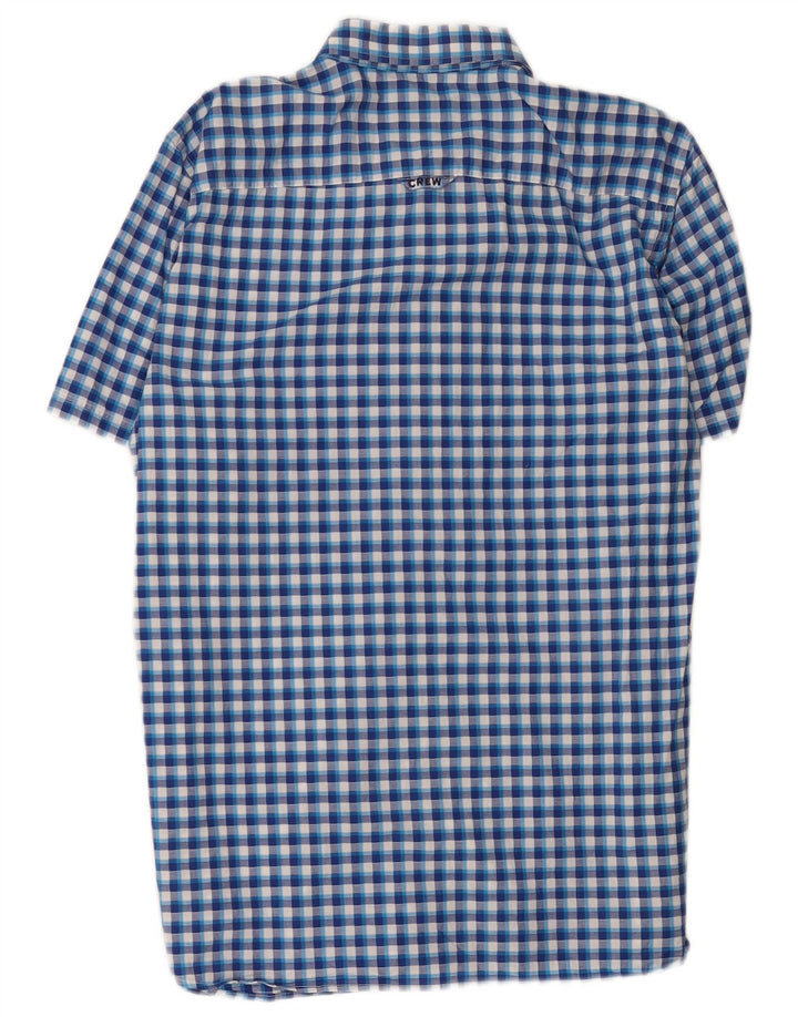 Crew Mens Short Sleeve Shirt XL Blue Check Cotton