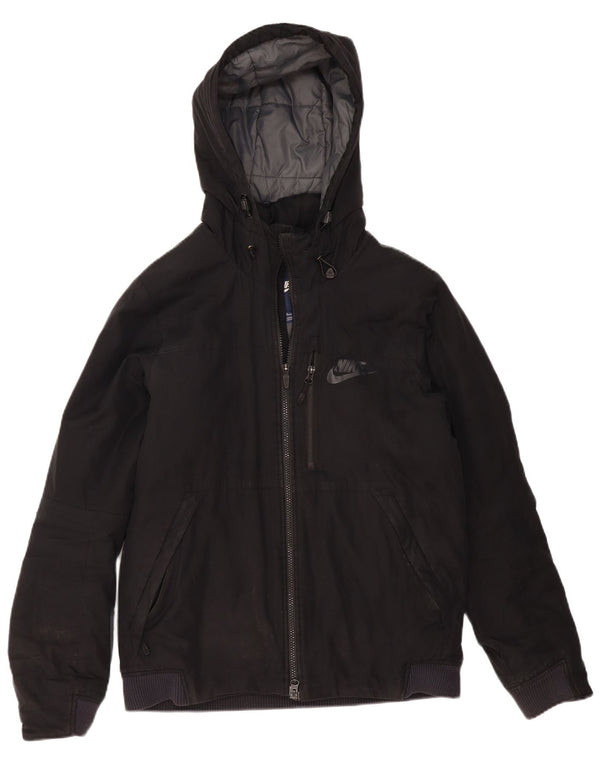 Nike Mens Hooded Padded Jacket UK 36 Small Black Polyester
