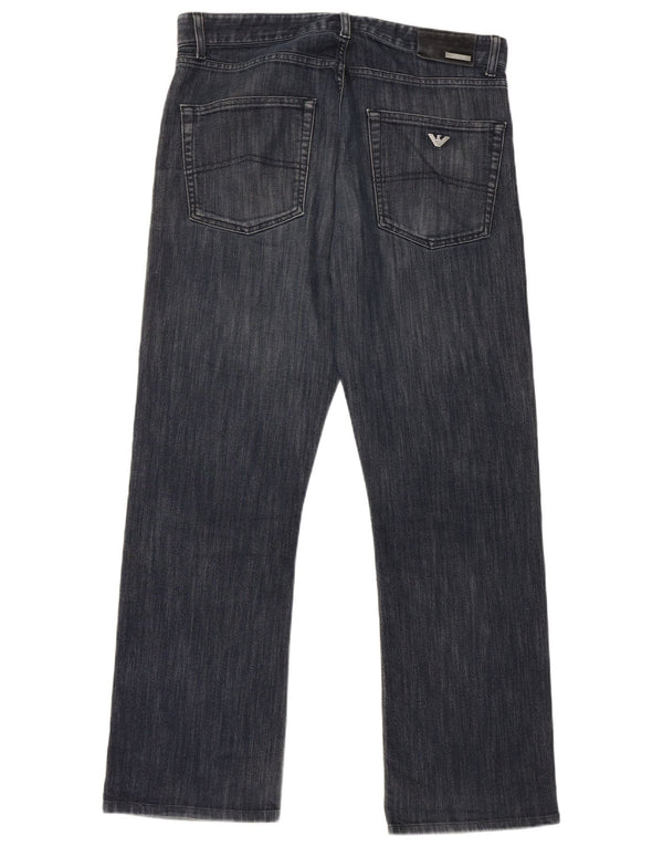 Armani Collezioni Mens Straight Jeans W34 L30 Navy Blue Cotton