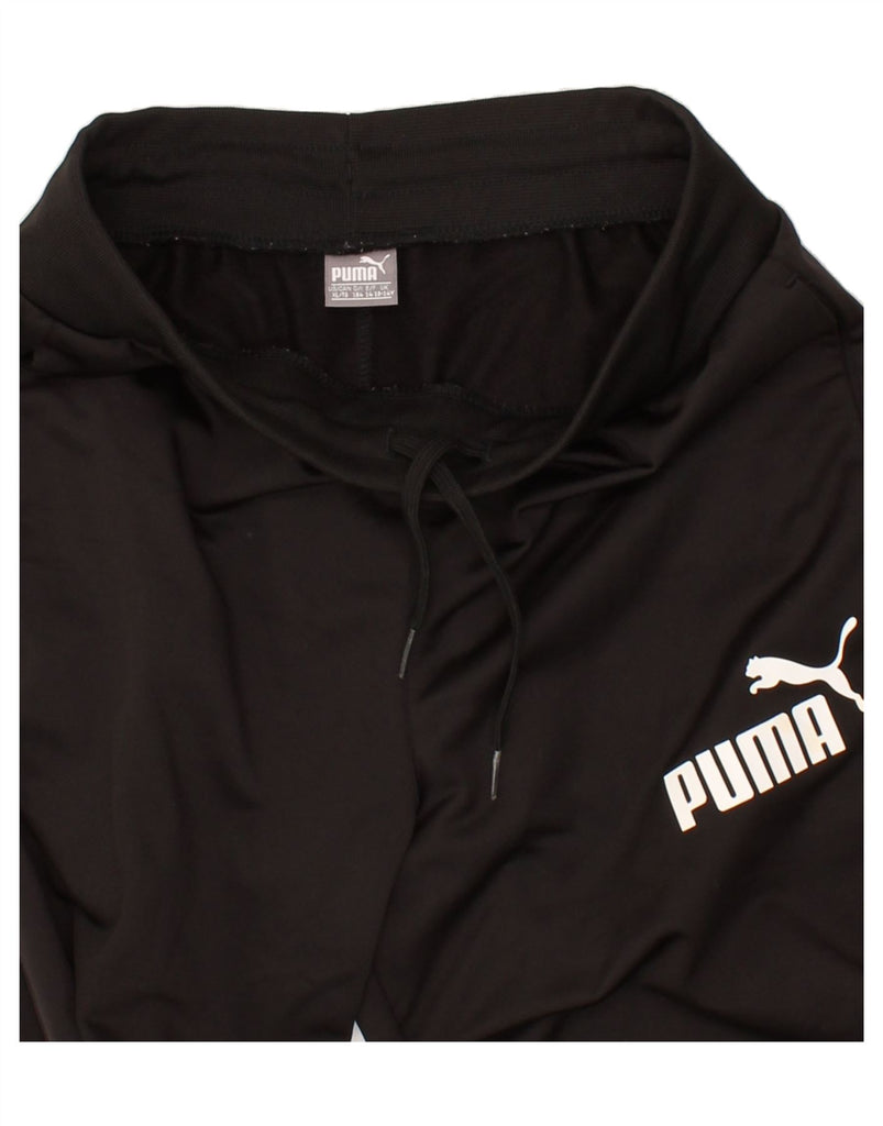 PUMA Boys Graphic Tracksuit Trousers Joggers 13-14 Years Black Polyester | Vintage Puma | Thrift | Second-Hand Puma | Used Clothing | Messina Hembry 