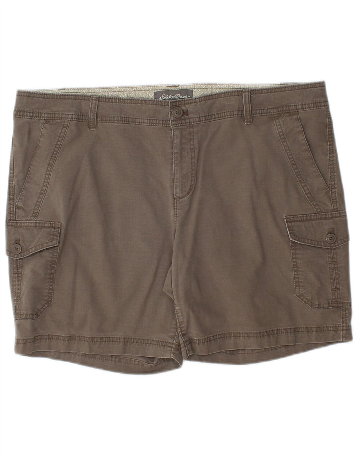 Eddie Bauer Womens Cargo Shorts US 18 2XL W40 Grey Cotton