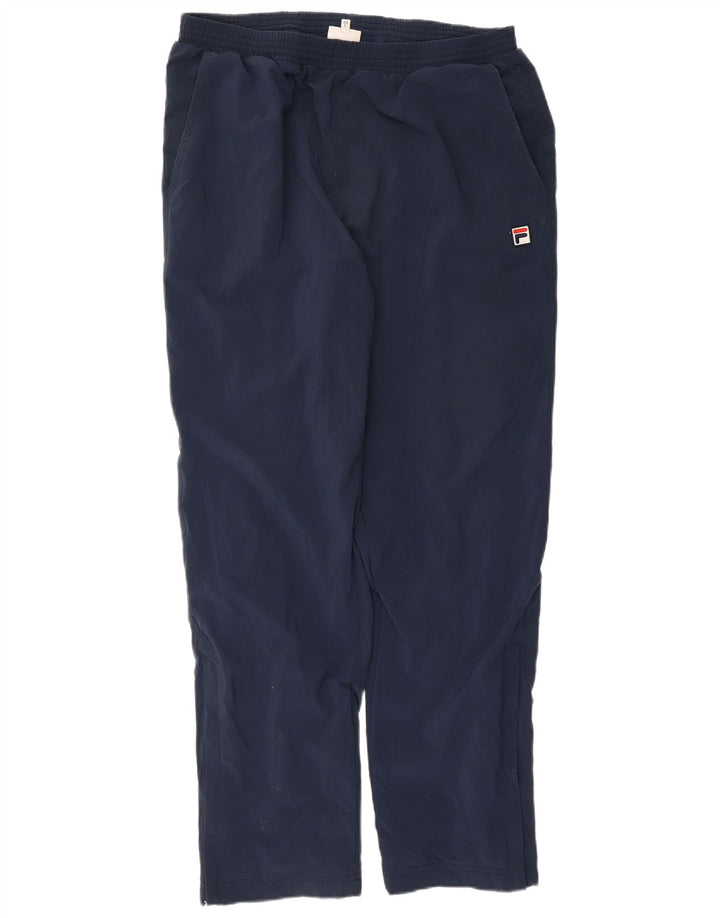 FILA Mens Tracksuit Trousers Large Navy Blue Polyester