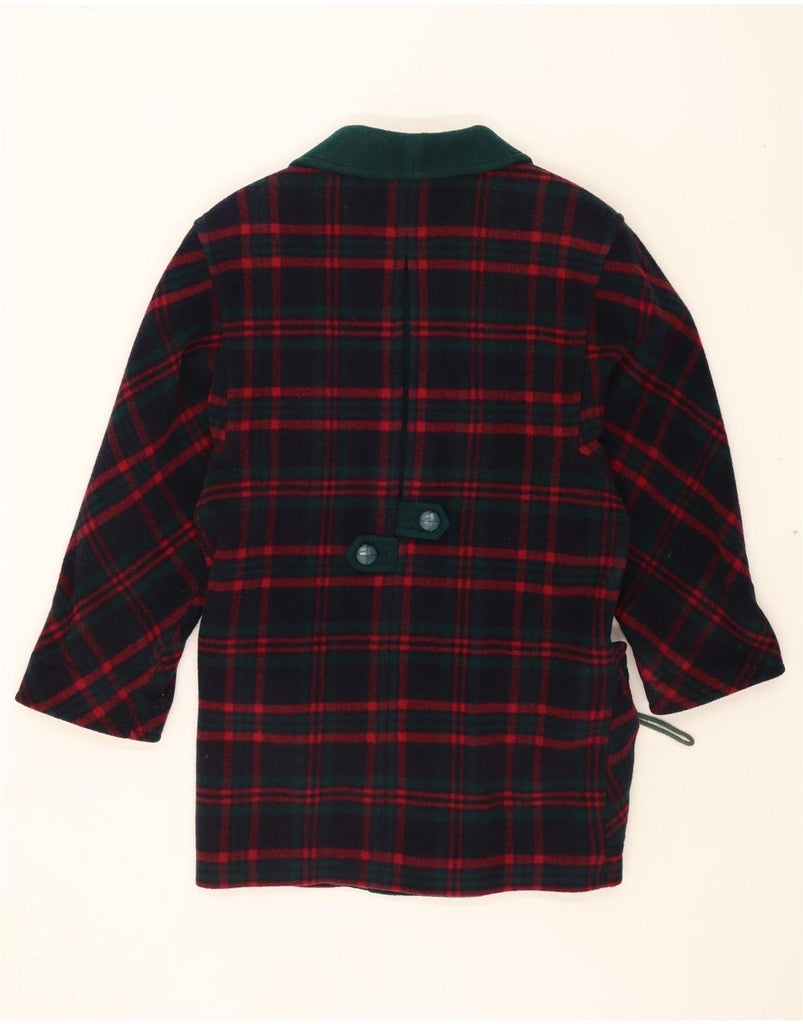 ADLER Womens Double Breasted Coat UK 14 Large Navy Blue Check Wool Vintage Adler and Second-Hand Adler from Messina Hembry 