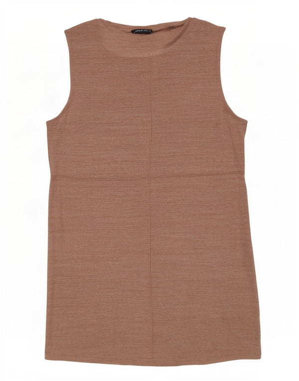 Zara Womens Sleeveless Shift Dress UK 14 Large Pink Cotton