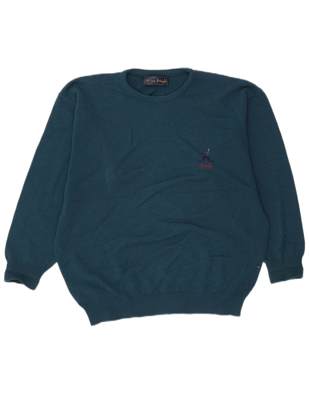 Pringle Mens Crew Neck Jumper Sweater Medium Green Virgin Wool