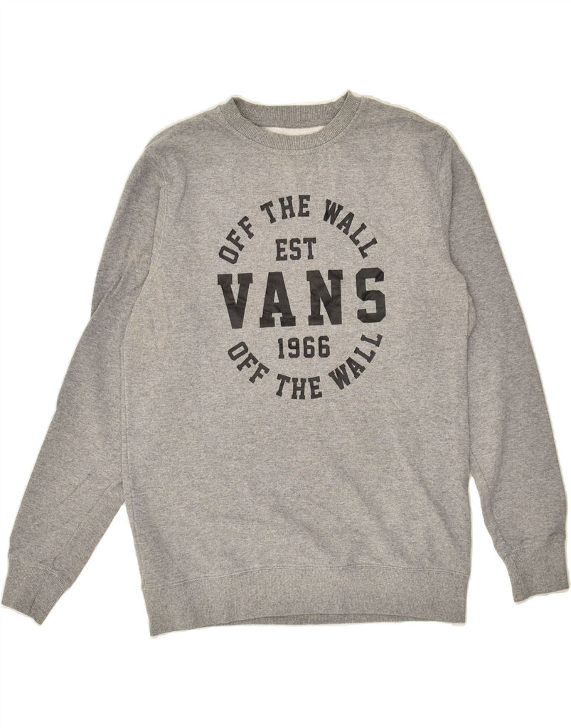 VANS Mens Graphic Sweatshirt Jumper Small Grey Cotton | Vintage Vans | Thrift | Second-Hand Vans | Used Clothing | Messina Hembry 