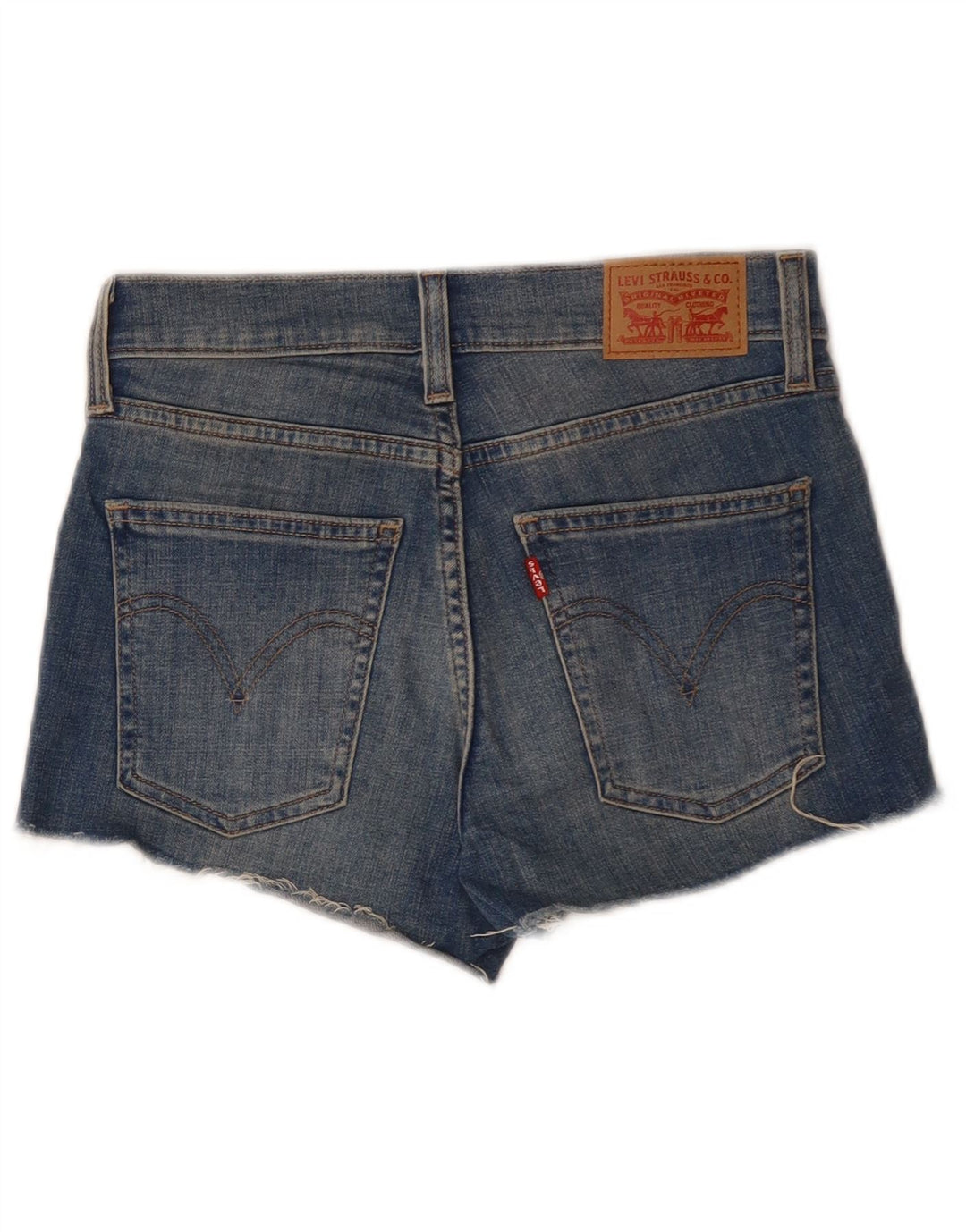 LEVI'S Womens 501 Distressed Denim Shorts W24 XS Blue Cotton