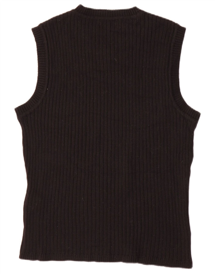 Zara Womens Vest Tank Top UK 18 XL Black Wool