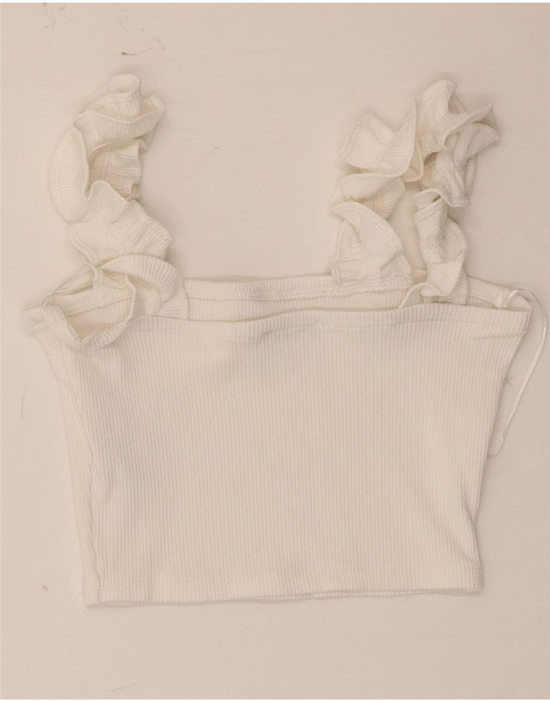 Zara Womens Crop Top UK 12 Medium White Polyester