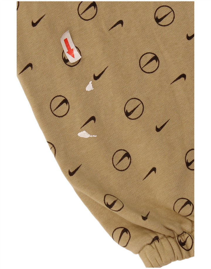 Nike Mens Graphic Tracksuit Trousers Joggers Small Beige Geometric